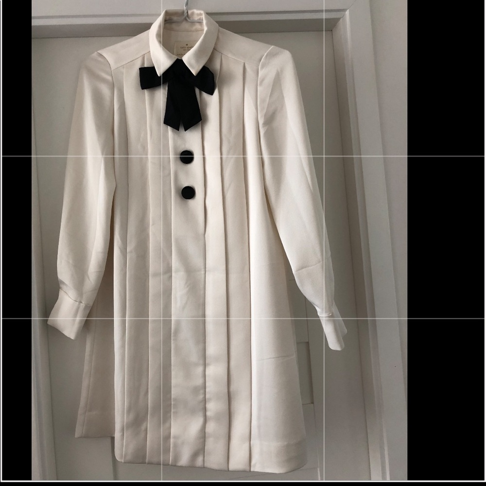Kate Spade Black bow tie long sleeve dress